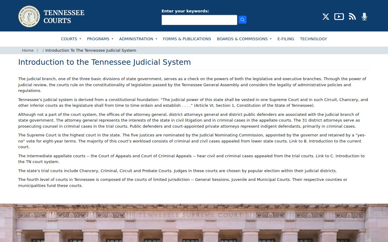 Moore County warrant records: Tennessee court hierarchy reference